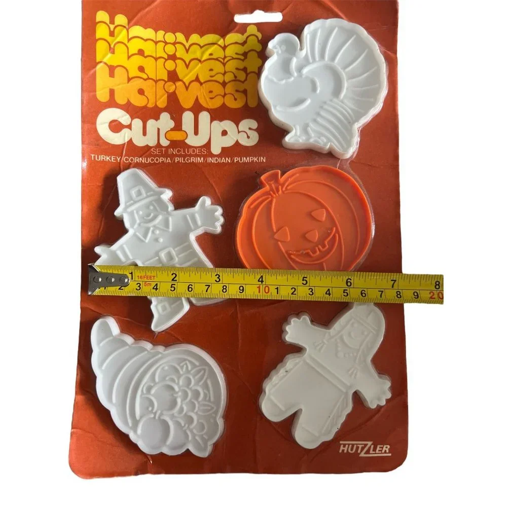 Vintage Harvest Cut-Ups Hutzler‎ Cookie Cutters - Fall, Halloween, Thanksgiving